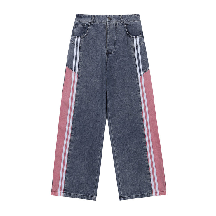 Fashion Side Striped Straight Jeans Men
