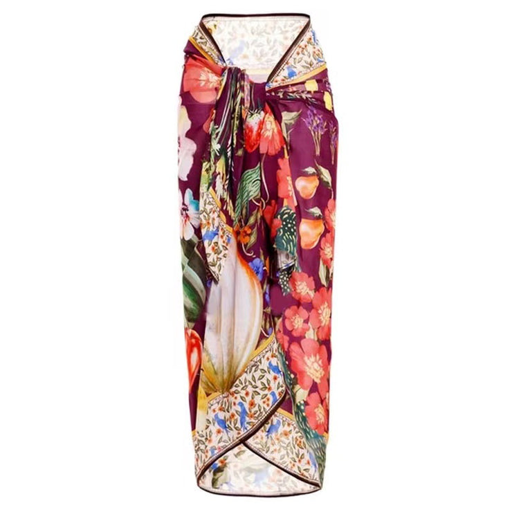 Printed fashion design hot spring swimsuit women's swimsuit one-piece set