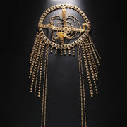 New Tassel Hair Chain Bridal Headpiece for Women Rave Accessories Stage Rhinestone Geometric Head Chain Hat Jewelry Gifts