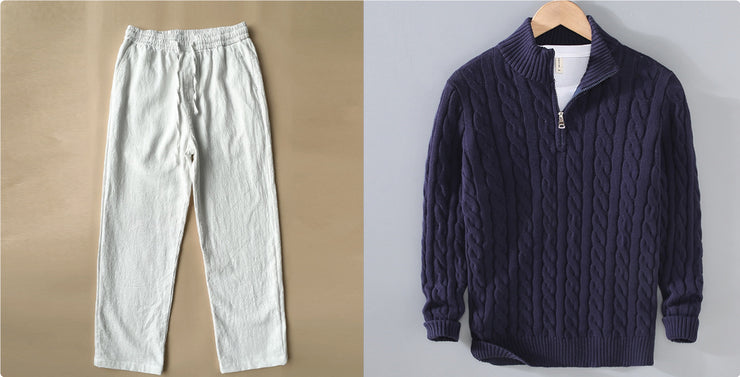 Sweater Loose Zip Pullover Knitting Sweater Coat Men