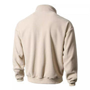 Round neck long sleeved stand up collar cardigan casual base shirt for men