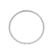 Titanium Steel Cuban Necklace Jewelry Buckle Round Grinding Chain Men