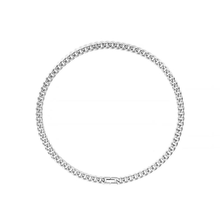 Titanium Steel Cuban Necklace Jewelry Buckle Round Grinding Chain Men