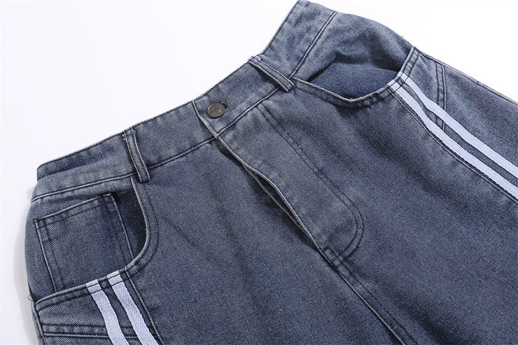 Fashion Side Striped Straight Jeans Men
