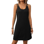 European and American round neck camisole loose sleeveless dress for women