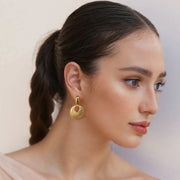 Shell Texture Charm Pendant Stainless Steel Earrings for Women, Retro High-quality Daily Jewelry Earrings