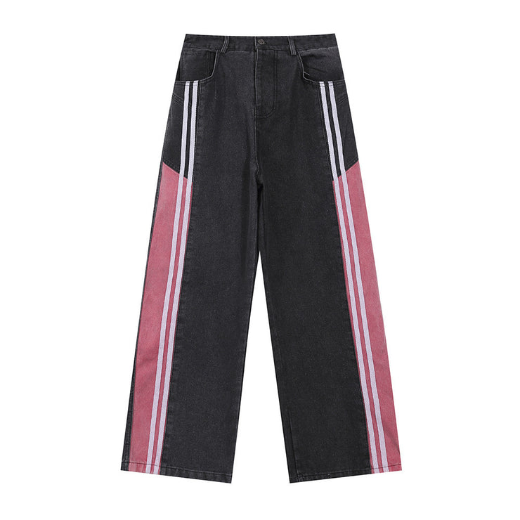 Fashion Side Striped Straight Jeans Men