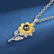 100 Languages I Love You Projection Necklace European and American Women Exquisite Sunflower Jewelry Simple Fashion Necklace Women