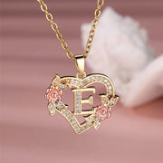 Cute Female A-Z Letter Pendant Necklace Vintage Yellow Gold Color Wedding Jewelry Gift For Women