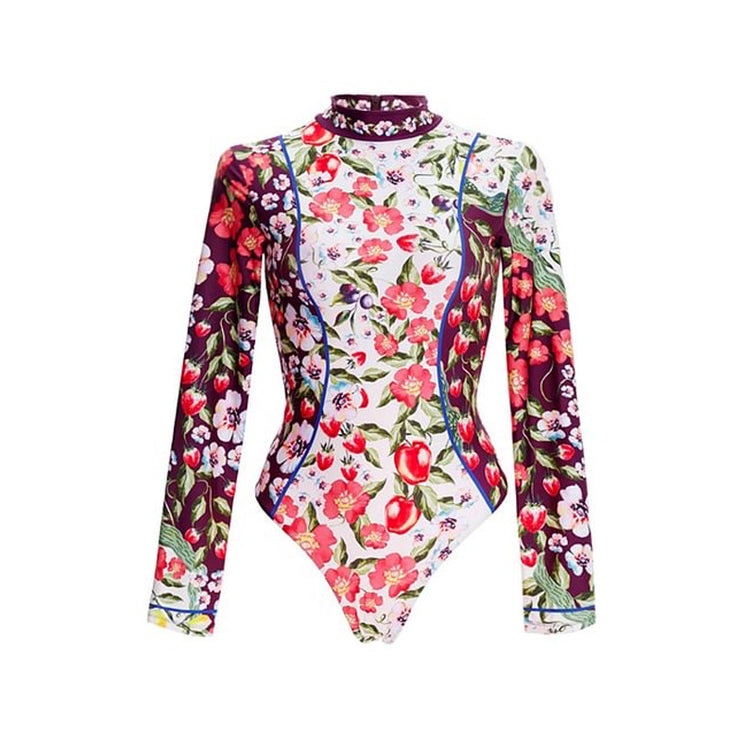 Printed fashion design hot spring swimsuit women's swimsuit one-piece set