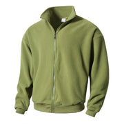 Round neck long sleeved stand up collar cardigan casual base shirt for men