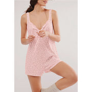 European and American women's fresh floral sleeveless jumpsuit sleepwear and home wear
