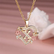 Cute Female A-Z Letter Pendant Necklace Vintage Yellow Gold Color Wedding Jewelry Gift For Women