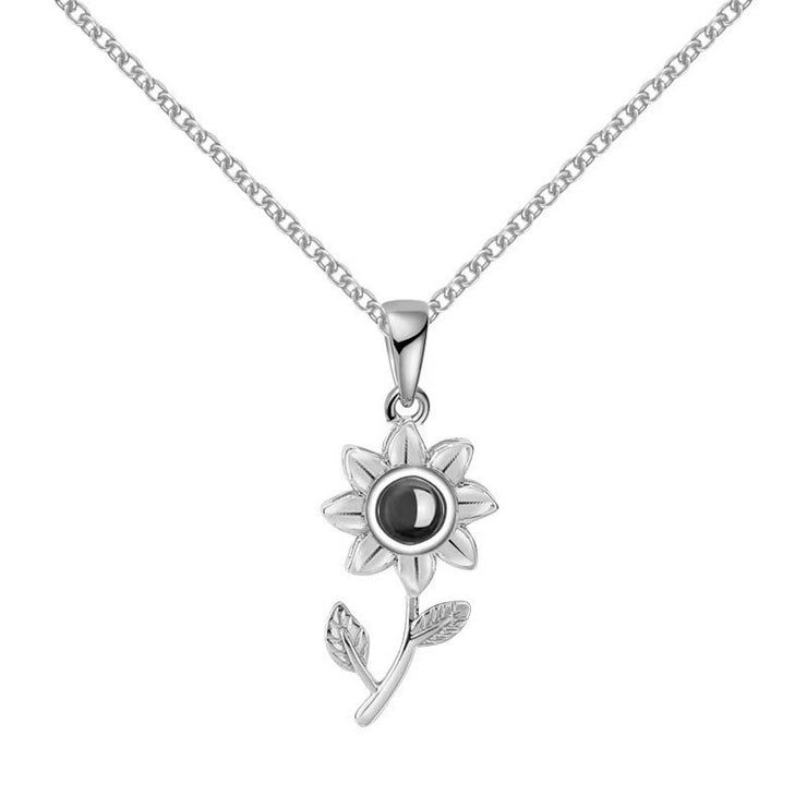 100 Languages I Love You Projection Necklace European and American Women Exquisite Sunflower Jewelry Simple Fashion Necklace Women