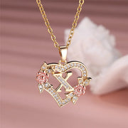 Cute Female A-Z Letter Pendant Necklace Vintage Yellow Gold Color Wedding Jewelry Gift For Women