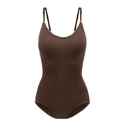 Body shaping bodysuit for women with abdominal compression buttons open cut underwear waist cinching and body shaping bodysuit