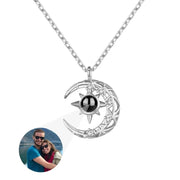Personalized photo and image necklace from Europe and America, projection necklace, crescent pendant with photo necklace, ladies' moon jewelry
