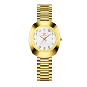 Couple Quartz Watch Yellow Gold Diamond Waterproof Steel Belt Watch