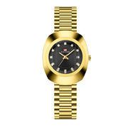 Couple Quartz Watch Yellow Gold Diamond Waterproof Steel Belt Watch