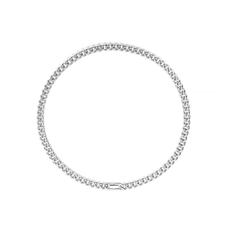 Titanium Steel Cuban Necklace Jewelry Buckle Round Grinding Chain Men